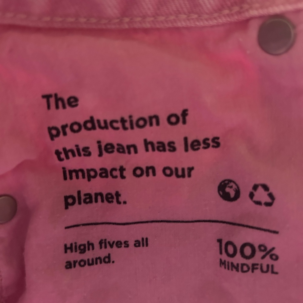 PacSun Pink Acid Wash High-Rise Festival Denim Shorts - Size 23 - Picture 3 of 4